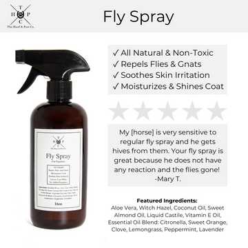 All Natural Fly Spray Repellent - For Horses - 16oz - The Hoof & Paw Co.