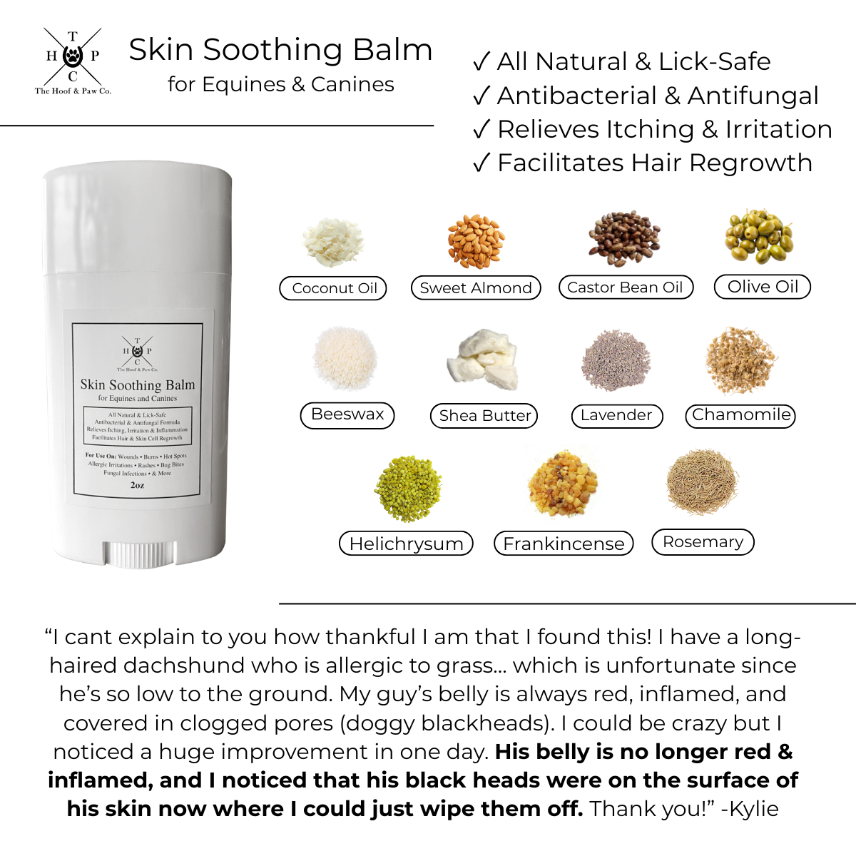 All Natural Skin Soothing Balm - For Dogs & Horses - 2oz