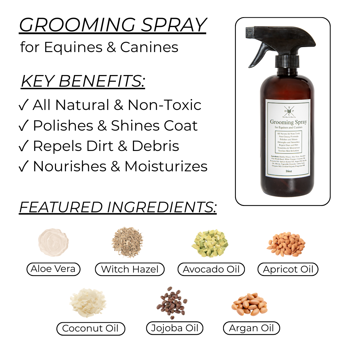 Grooming Spray - for Dogs & Horses
