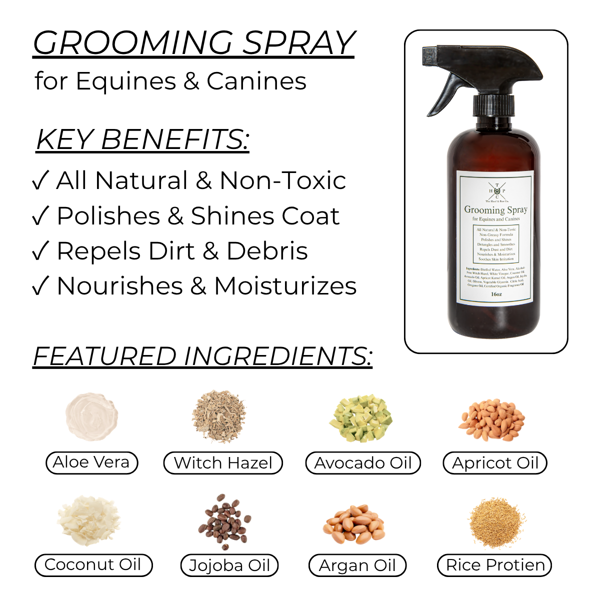 Grooming Spray - for Dogs & Horses