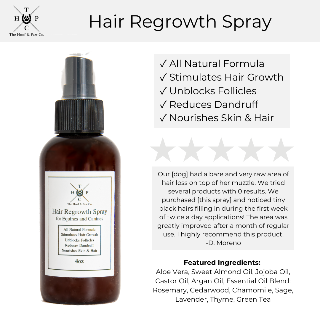 All Natural Hair Regrowth Spray - for Dogs & Horses - 4oz