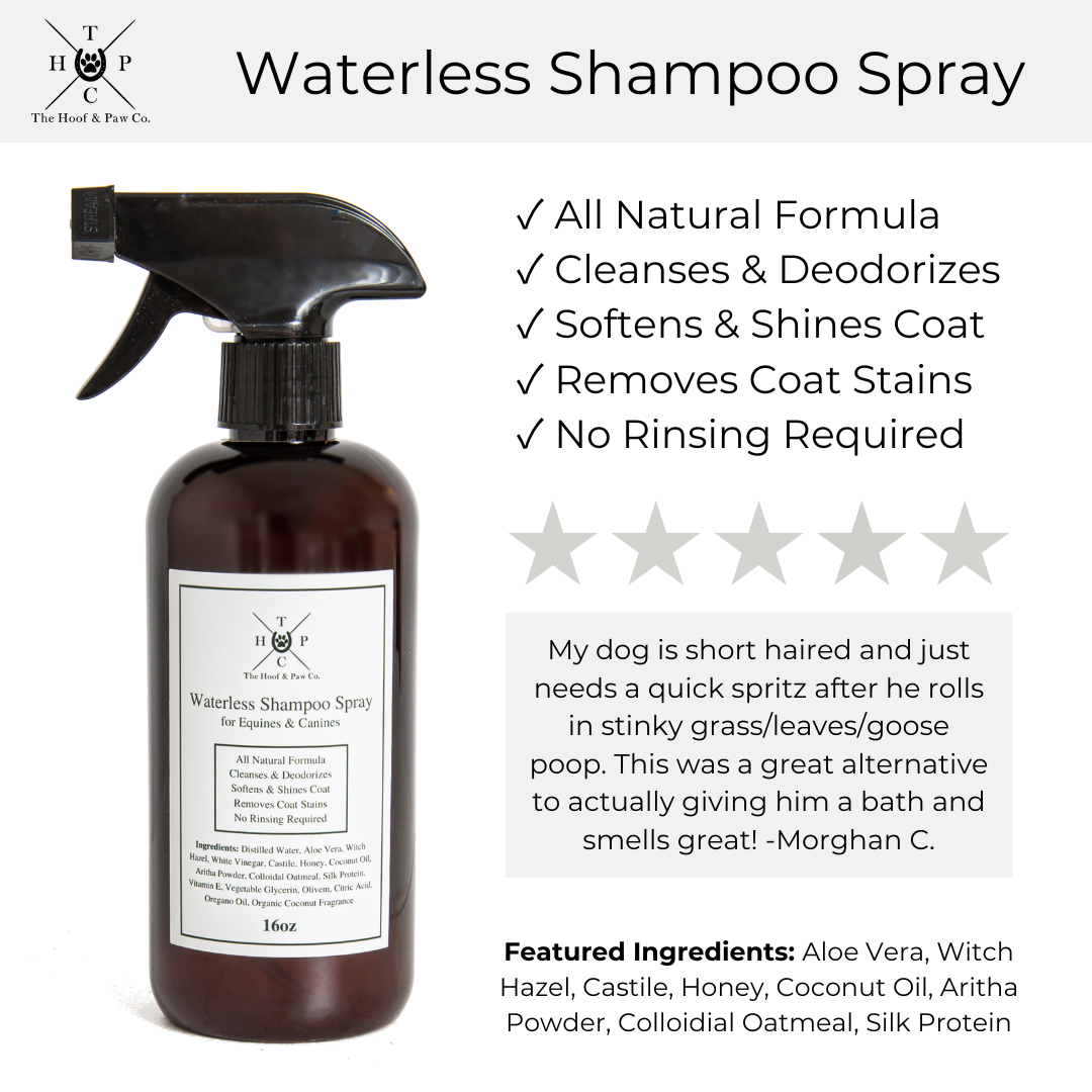 All Natural Waterless Shampoo Spray - For Dogs & Horses - 16oz - The Hoof & Paw Co.