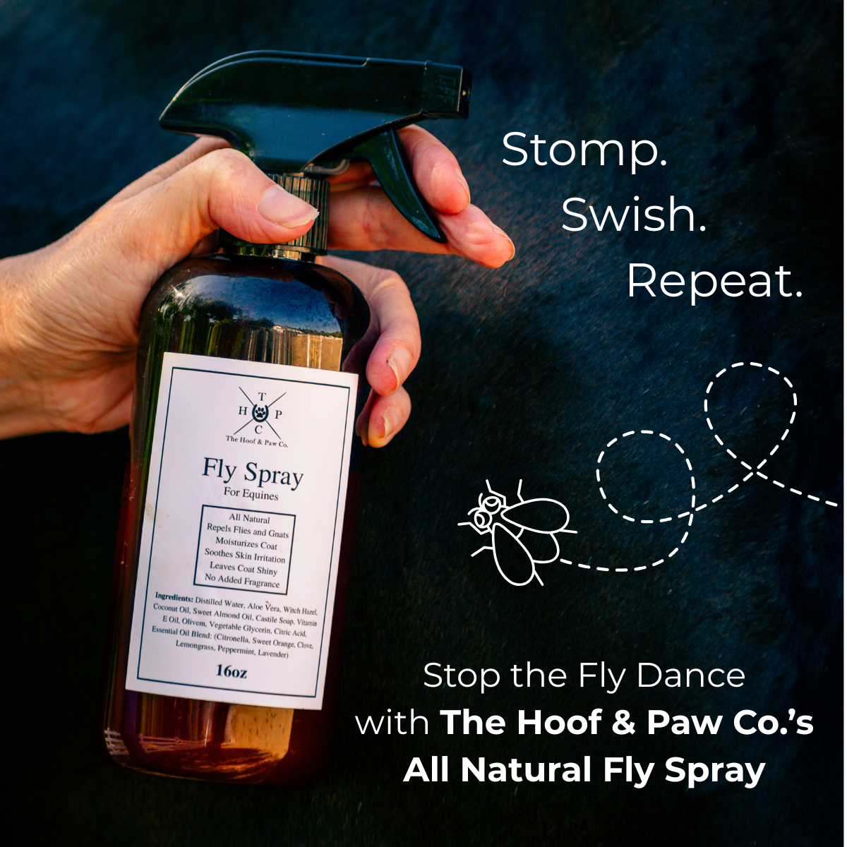 All Natural Fly Spray Repellent - For Horses - 16oz